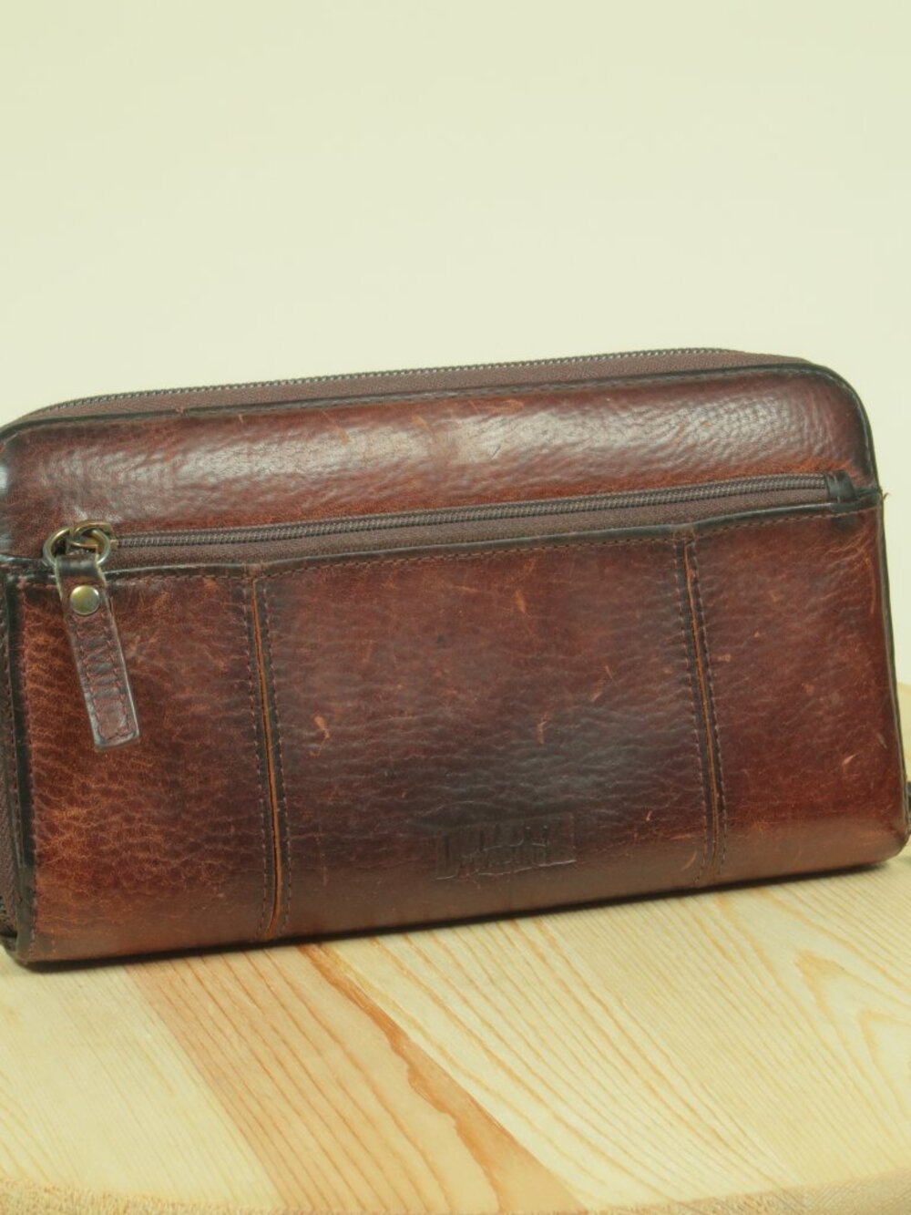 Duluth Lifetime Leather Wallet Womens Brown Clutch Zip Patina